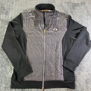 Fairway & Greene Ladies Golf Jacket Quilted Puffer Jacket Size L Black Grey